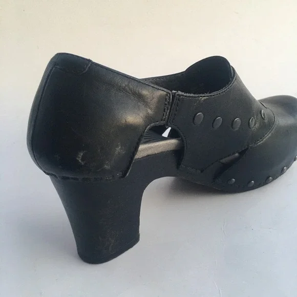 DANSKO Ryder Leather Studded Clog Block Heel Women EU 38 US 7.5 Black Adjustable - Picture 16 of 16